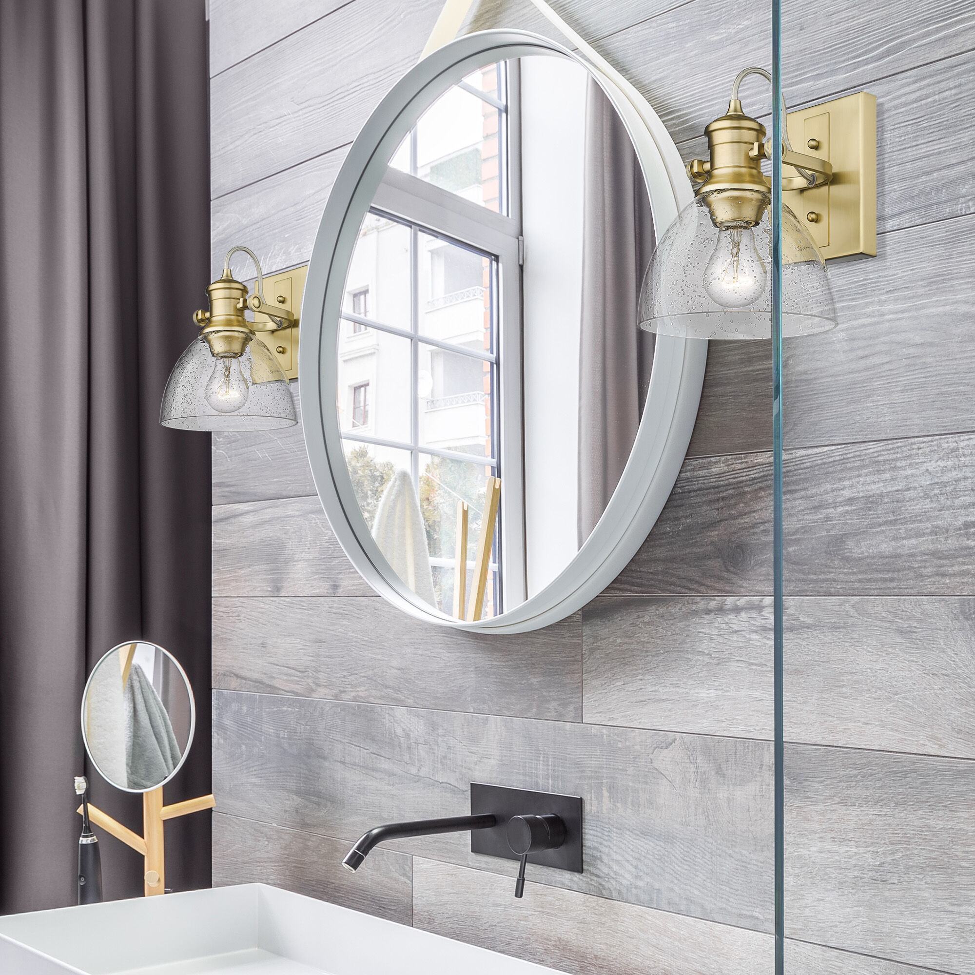 Champagne bronze vanity shop light